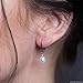 KEZEF 925 Sterling Silver Leverback Freshwater Cultured Pearl Drop Earrings - With 7mm-8mm Handpicked Genuine AAA Quality White Dangle Pearl Earrings for Women Girls - Available in Black, Pink & White