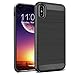 BUOCEANS sqsd-IPXC Brushed Armor Series Shock Absorption Protective TPU PC Combo Warrior Phone Case, Scratch Resistant Technology Case Cover for iPhone X - Black