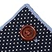 Puentes Denver Pocket Square 100% Cotton, Navy Polka Dot Blue Border, Button Collection