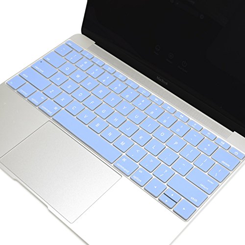 TOP CASE - 2 in 1 Bundle Deal Apple the Macbook 12-Inch 12" Retina Display Laptop Computer Rubberized Hard Shell Case Cover and Keyboard Cover for Model A1534 (Release 2015) - Serenity Blue