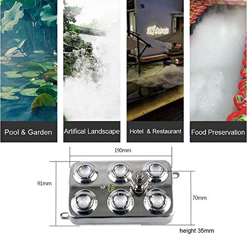 AKYUNM Mist Maker fogger, 6 Head Ultrasonic Mist Humidifier 304