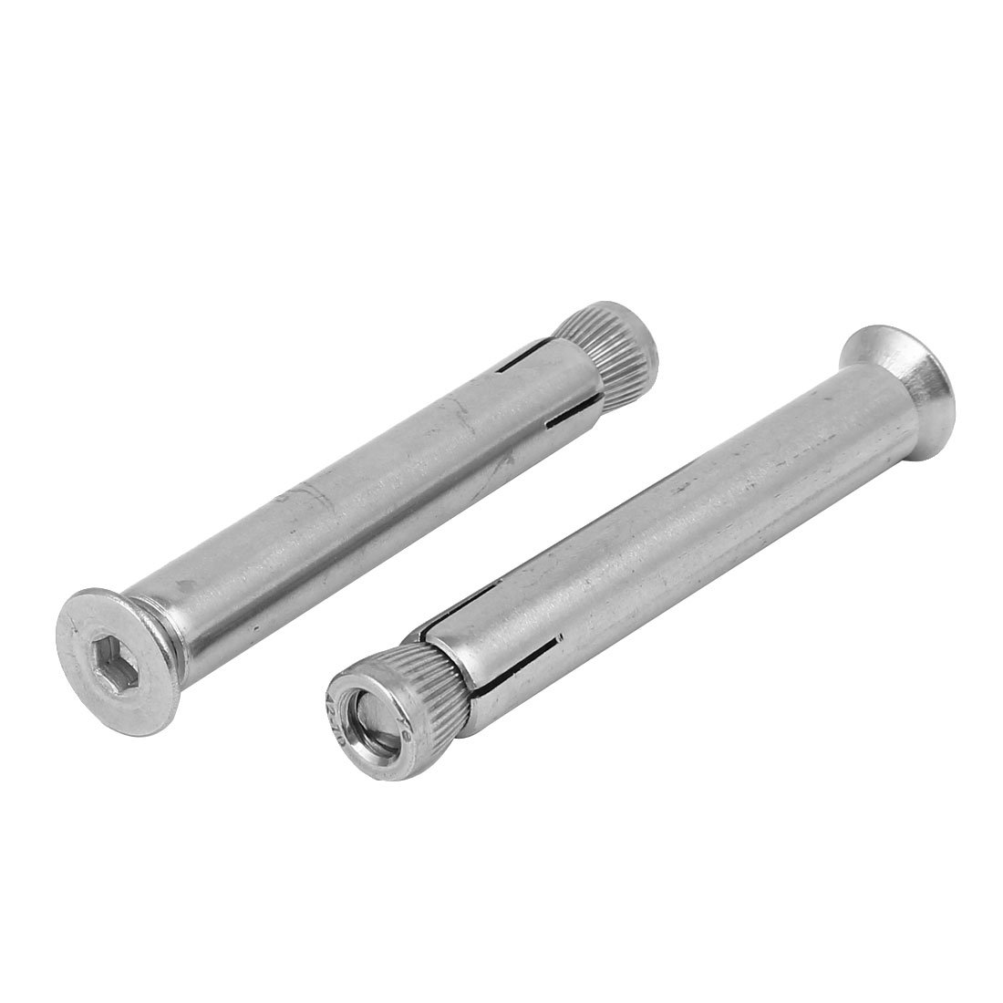 Sourcingmap M8 x 80mm 304 Stainless Steel Hex Socket Countersunk Head Sleeve Anchor 2PCS