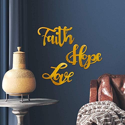 Redline Steel Faith, Hope, Love Wall Decor Cursive Quote Calligraphy
