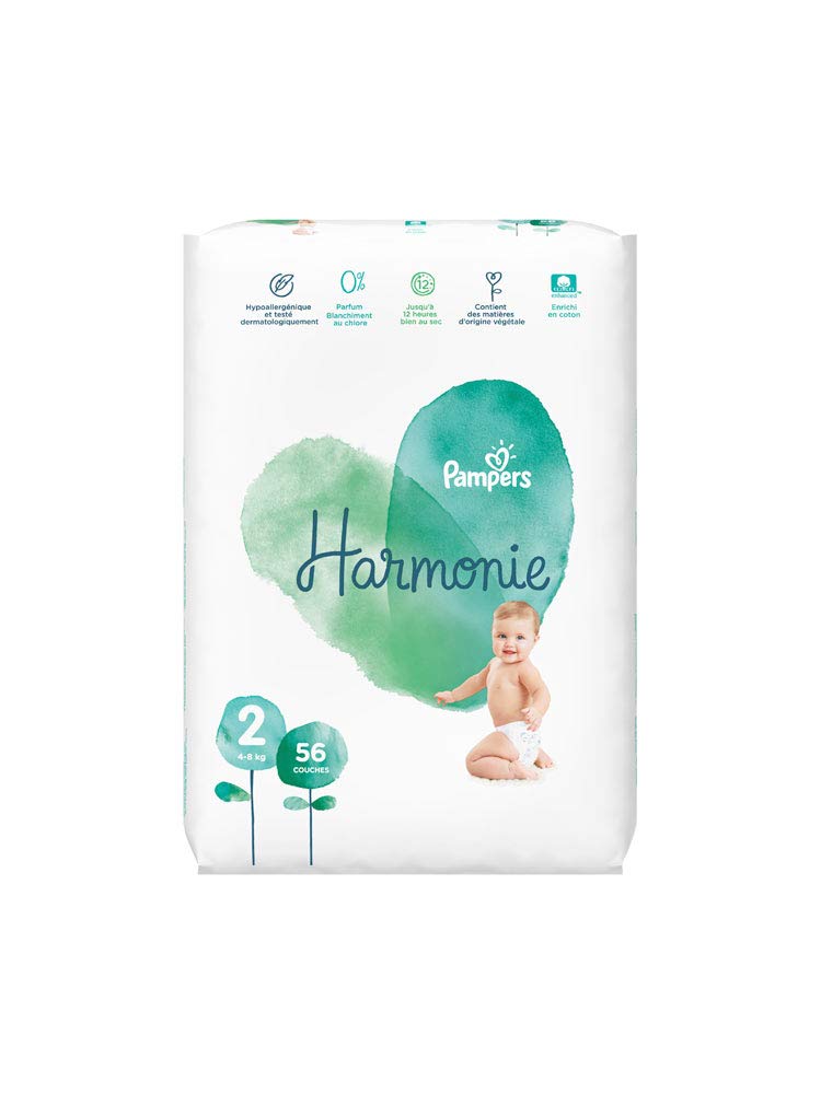 Pampers Harmonie 56 Diapers Size 2 (4-8Kg)