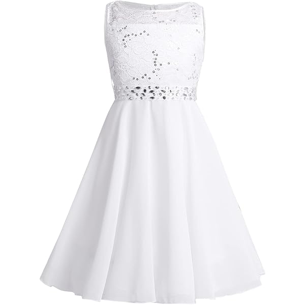 Miama Champagne Lace Tulle Flower Girl Dress - Junior Bridesmaid Dress With Beaded Belt, Knee Length - View #9