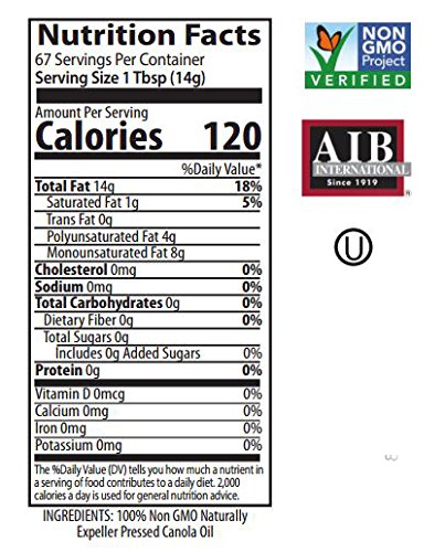 Native Harvest Expeller Pressed Non-GMO Canola Oil, 1 Litre (33.8 FL OZ)