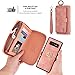 Petocase Compatible Galaxy S10 Plus Wallet Case, Multi-Functional PU Leather Zip Wristlets Clutch Detachable Magnetic 13 Card Slots 4 Cash Purse Protection Back Cover for Samsung Galaxy S10 Plus Pink