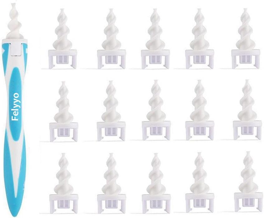 Smart Ear Cleaner Swab Spiral Ear Wax Remover Earwax Removal Tool with 16 pcs Replacement Heads Soft Safe Silicone As Seen on TV (1)