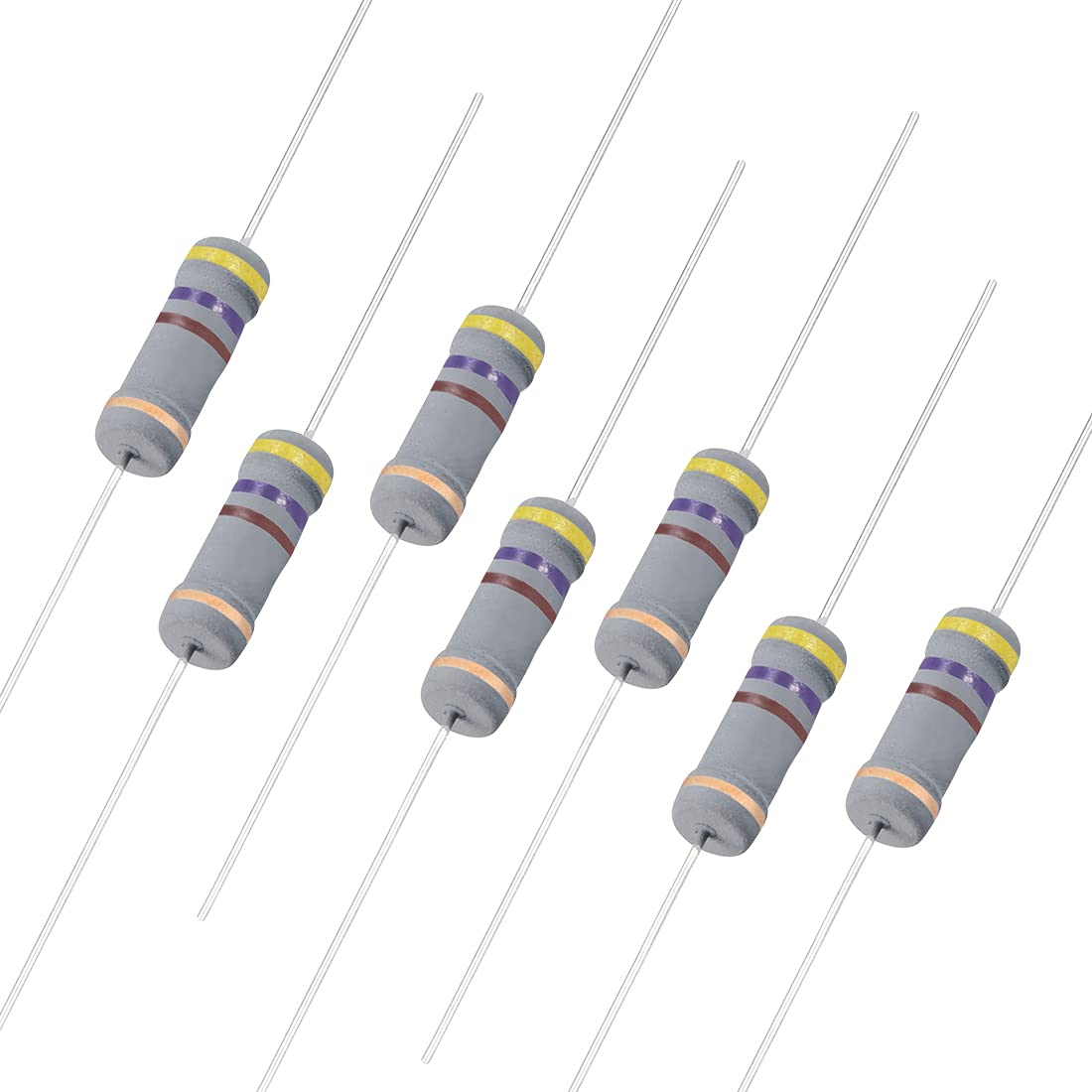 Sourcingmap 100Pcs 470 Ohm Resistor, 2W 5% Tolerance Carbon Film Resistors, 4 Bands for DIY Electronic Projects and Experiments