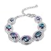 J.MOSUYA 925 Sterling Silver Plated Jewelry Sets for Women Rainbow Mystic Topaz Ring Earring Necklace Set