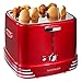 Nostalgia RHDT800RETRORED Pop-Up 4 Hot Dog and Bun Toaster With Mini Tongs, Works With Chicken, Turkey, Veggie Sausages and Brats, Retro Red primary