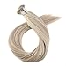 Moresoo 20 Inch Nano Human Hair Extensions 50s 40g Pre Bonded Extensions Color 18 Ash Blonde Highlighted with 613 Blonde Nano Loop Hair Extensions Human Hair