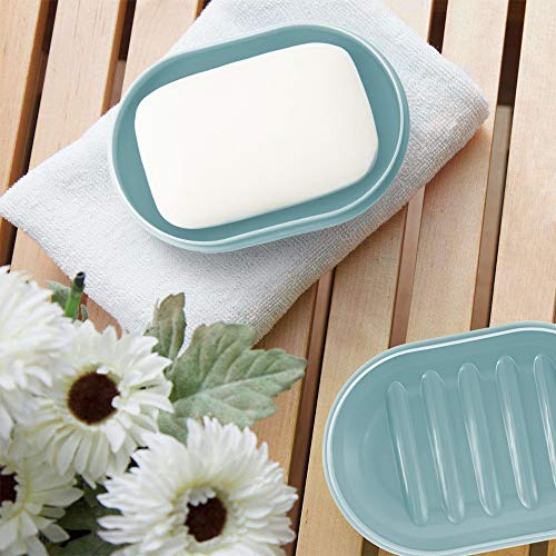 Bligli Soap Dish, Soap Case with Lid,Soap Bar Holder for Shower, Bathroom and Kitchen Sinks, 2 Pack (Green)