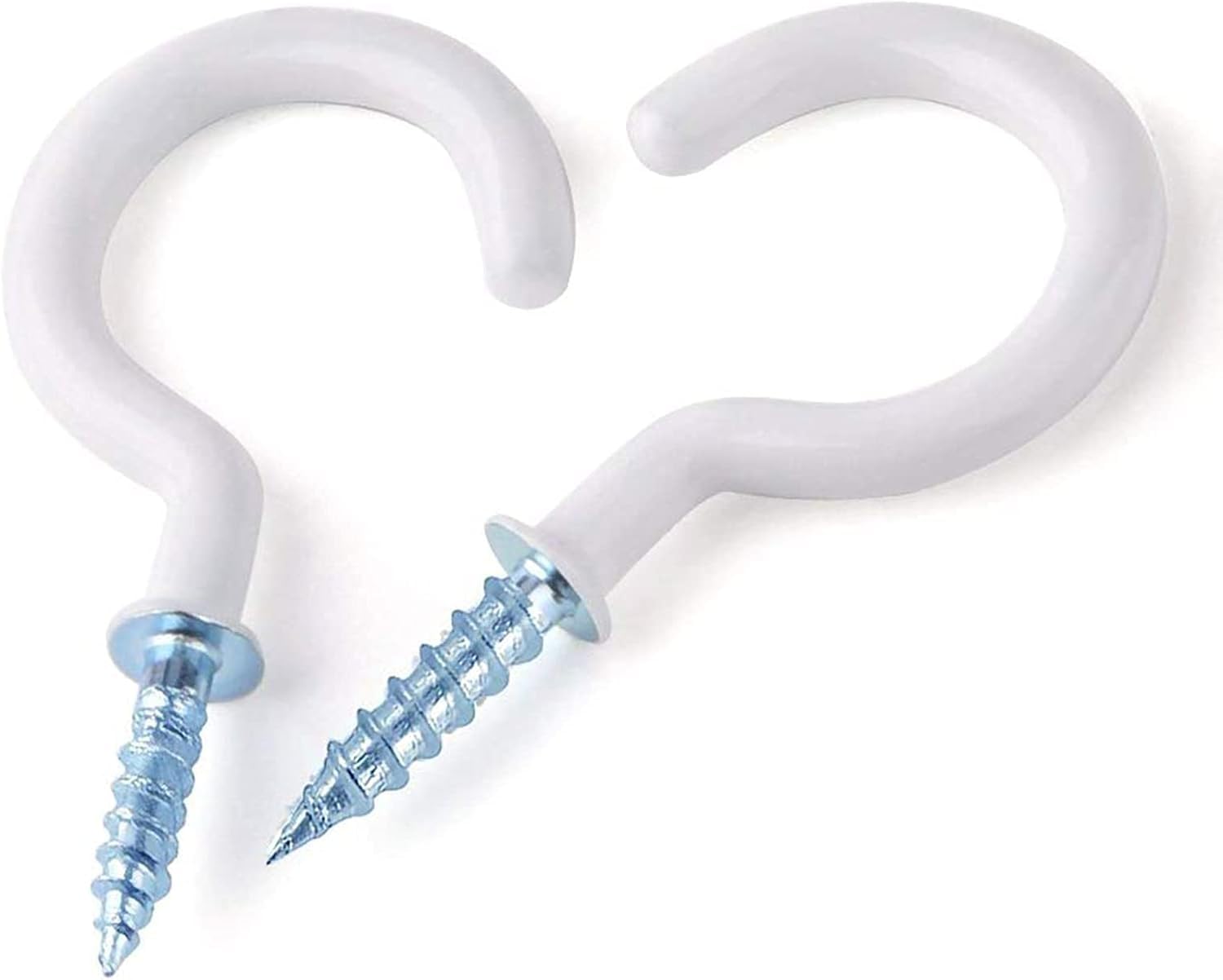 WKTRSM 30 PCS Screw Hooks 2 Inch Cup Hooks, Vinyl Coated Ceiling Hook Heavy Duty Mug Screw in Hooks for Hanging Plants, Cups, Utensils, Lights and Stuff Great for Indoor & Outdoor Use