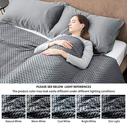 Bedsure Weighted Blanket for Adults 25 pounds with Removable Duvet Cover (60×80 inches, Grey
