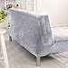 Younar Silver Grey Armless Futon Cover Sofa Bed Cover Full Size Thicker Plush Sofa Cover Protector Sofa Slipcover (Silver Gray)