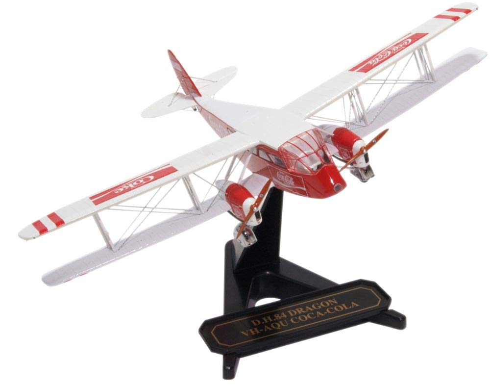 Oxford Diecast 1:72 DH84 Dragon VH-AQU Coca Cola Collectable Model 72DG002CC Diecast Metal