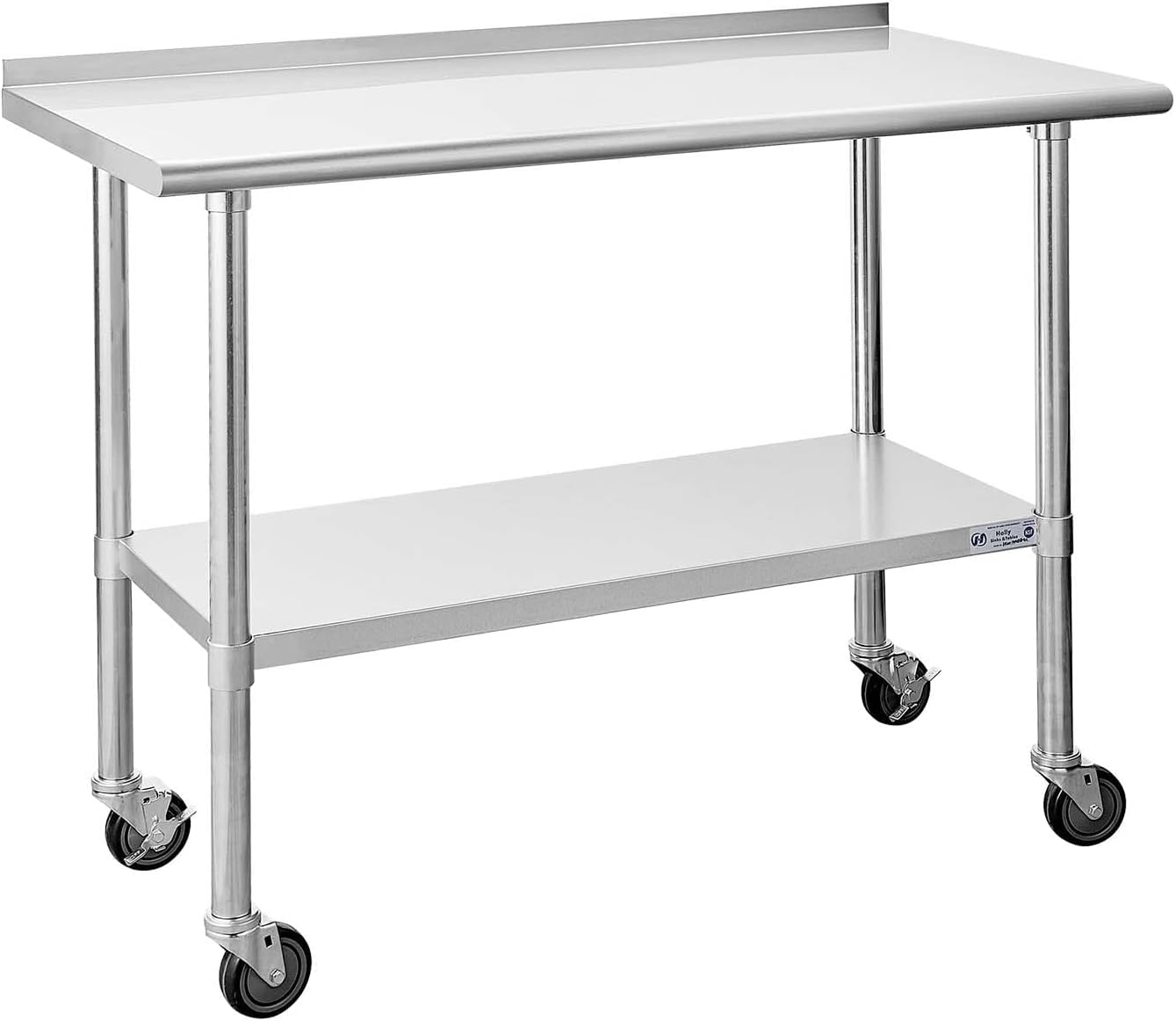 Photo 1 of ***PARTS ONLY**Hally Stainless Steel Table for Prep & Work 24 x 48 Inches with Caster Wheels, NSF Commercial Heavy Duty Table with Undershelf and Backsplash for Restaurant, Home and Hotel