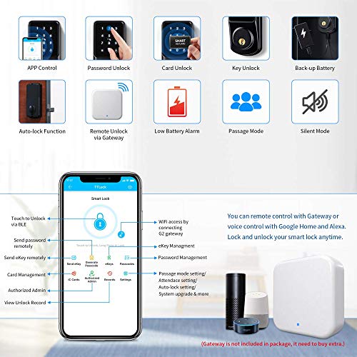 Smart Lock,Bluetooth Deadbolt Smart Lock Smart Deadbolt Lock Electronic Door Locks for Front Door with Deadbolt Door… - Image 2