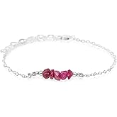 Luna Tide Ruby Chip Bead Bar Bracelet in Sterling Silver