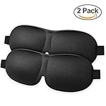 3D Sleep Mask Light Blocking Eye Mask for Sleeping Eyeshade Travel Sleep mask with Adjustable Strap for Man, Women. (Black, 2 Pack)