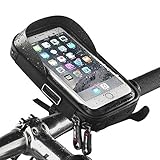 W WHEEL UP Bike Front Frame Phone Mount Bag, Bicycle Frame Bike Handlebar Bags with Waterproof Touch Screen Phone Case for Cycling