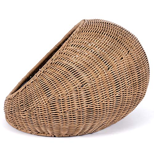 D+GARDEN Wicker Cat Bed Dome for Medium Indoor Cats a Covered Cat