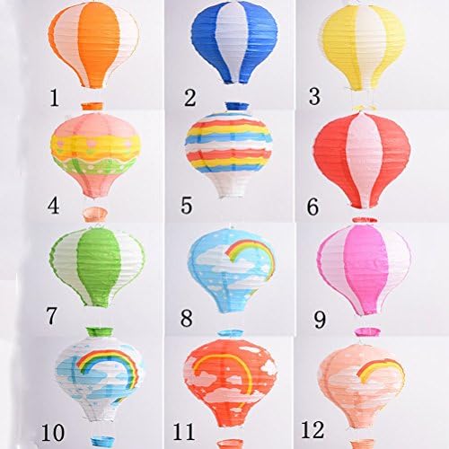 Littlepiano 12 Inch Rainbow Hot Air Balloon Paper Lantern Birthday Party Wedding Decor Tool