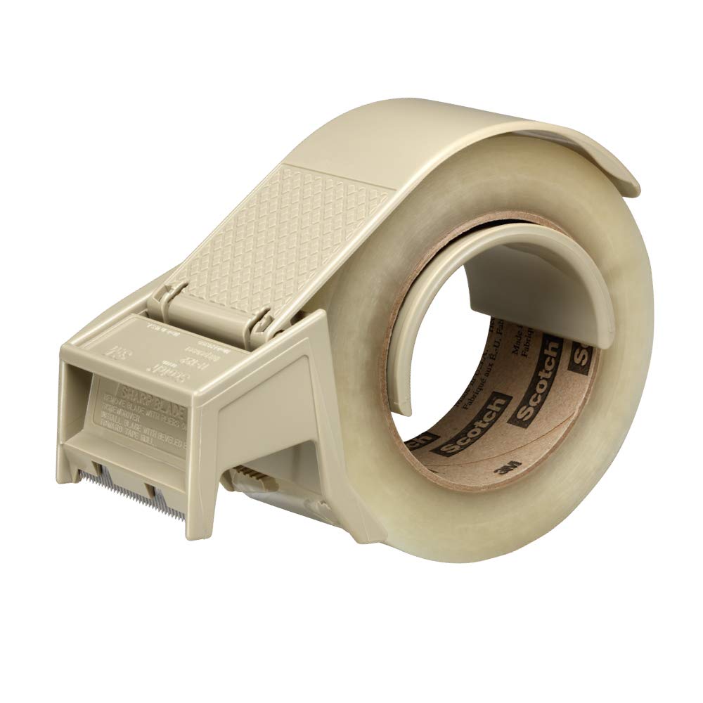 Scotch H122 Industrial Packing Tape Dispenser with Built-In Brake for 2" Tape – Lightweight and Compact for Commercial Packaging, Shipping, Moving, Carton and Box Sealing, Gray: Industrial & Scientific