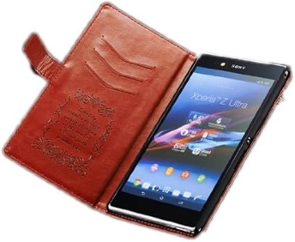 Amazon July Sony Xperia Z Ultra Sol24 6 4インチ ヨーロピアンスタイル高級puレザーケース ブラウン 12 1 ケース カバー 通販