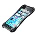 iPhone 6 plus case, Meiya New Waterproof Shockproof Aluminum Gorilla Glass Metal Military Heavy Duty Armor Bumper Cover Case for iPhone 6 Plus 6+, Grollia Glass+Aluminum +Silicon Rubber+Carbon Firber protection case (Black+Black)
