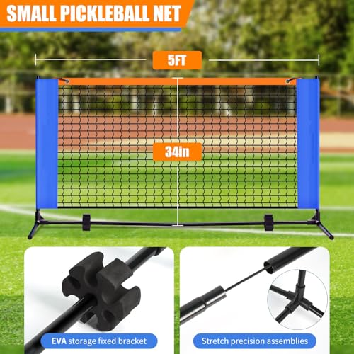 Lboylove® 5Ft Mini Portable Pickleball Net, Small Practice Net For Driveway, Outdoor And Indoor, Equipment Dink Training Aid, Quick Set Up Design, Lightweight Durable
