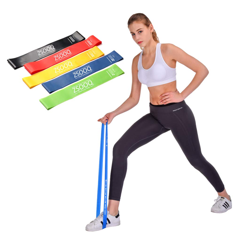 Zsooq Resistance Loop Bands For Home Fitness Stretching Carry Bag