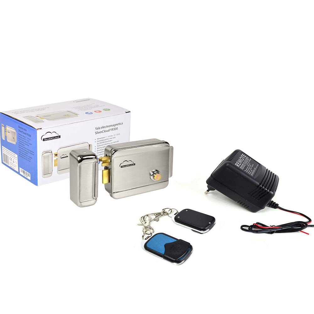 Kit Automation Gates Wireless Silvercloud - Power Supply with 2 Remotes AP101 and Yala Electromagnetic Yr300
