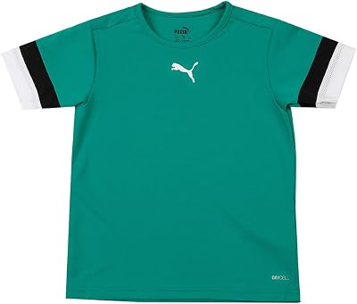PUMA Unisex Kids teamRISE Jersey Jr Shirt Pepper Green Puma White Black 116
