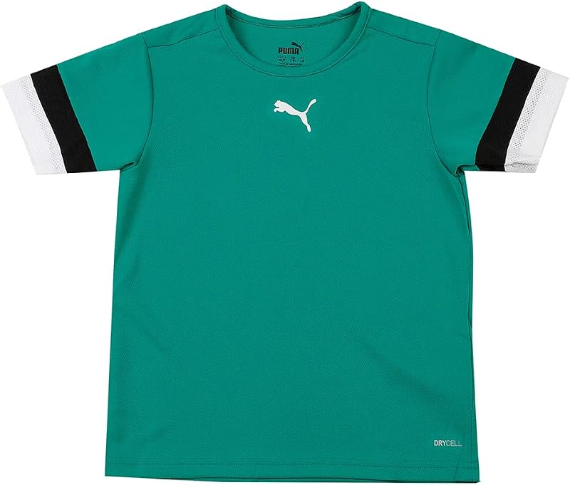 PUMA Unisex Kids teamRISE Jersey Jr Shirt Pepper Green Puma White 140