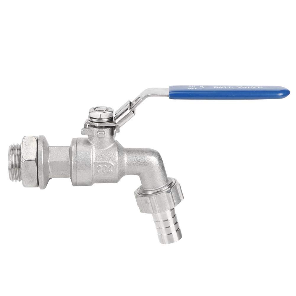 Fdit Stainless Steel Faucet Tap With 1/2 Inch Hose By Ball Valve Weldless Bulkhead, TNP 13mm Barb