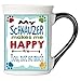 HoneyJar Cottage Creek Dog Mug Large 18 Ounce Ceramic My Schnauzer Makes Me Happy Coffee Mug/Schnauzer Gifts Schnauzer Mug [White]