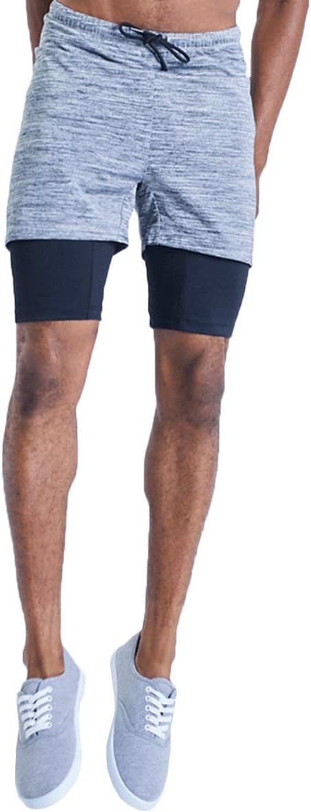 Mens Sweat Wicking Quick Drying Wrinkle Resistant 2-Dogs Gym Shorts