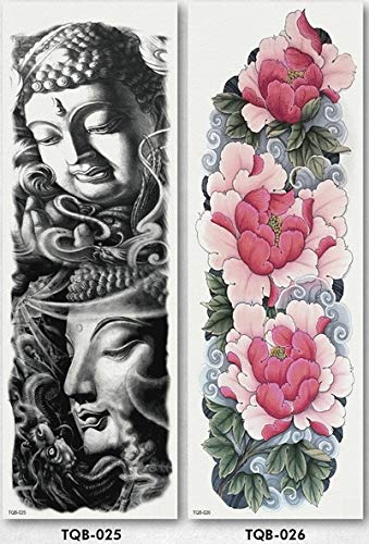 4 Pces Nouveau Bras Autocollant De Tatouage Grande Fleur