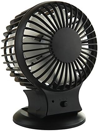 Hot Rechargeable Table Desk USB Fan With Lithium Battery Silent Mini Fan For Home Office Electric Computer Fans Double Blades (Black)