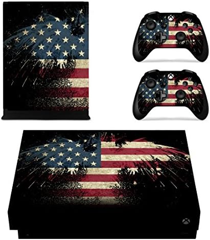 UUShop XB1 X Skin Sticker Decal Cover for Xbox One X Console and Controller Fade USA Flag
