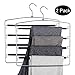DOIOWN Pants Hangers Slacks Hangers Space Saving Non Slip Stainless Steel Clothes Hangers Closet Organizer for Pants Jeans Trousers Scarf (2-Pack, Large size17.1''High x 15.9''Width)