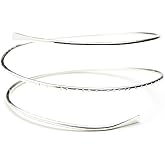 HUNO Minimalist Metal Punk Spiral Coil Upper Arm Cuff Open Arm Bracelet Armlet Adjustable Hammered Wrap Armband Bangle for Women-spiral silver