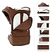 Mo+m Ergonomic Baby Sling Carrier w/ Mesh Cooling Vent, Hood & Pockets (Chocolate Brown)