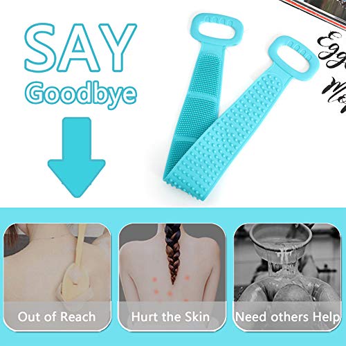 Bath Body Brush, cshare Silicone Back Scrubber for Shower for Men Women Exfoliating, Comfortable Massage Back Washer for Shower, Eco Friendly Hygienic Skin Health Washer (Green)