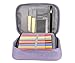UTRO Pencil Case, 72 Slots Multi-functional Large Capacity Pens Case Pencil Pouch Wrap Coloring Pencil Holder Organizer Stationary Bag with Interior Zippered Pocket for Small Accessories (Purple)
