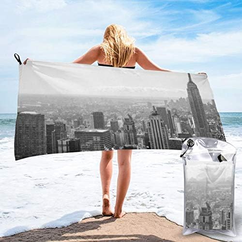 Meishord New York Skyline Beach Bath Towel Fast Drying Absorbent Towels for Camping, Backpacking, Gym, Sports, and Swimming 31.5"x63"