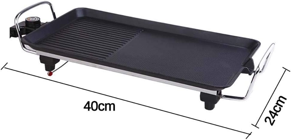 review Electric Griddle,Electric BBQ Grill, Adjustable Temperature Control Allows for Versatile Cooking and Removable Slide-Out Drip Tray for Easy Cleaning, Black