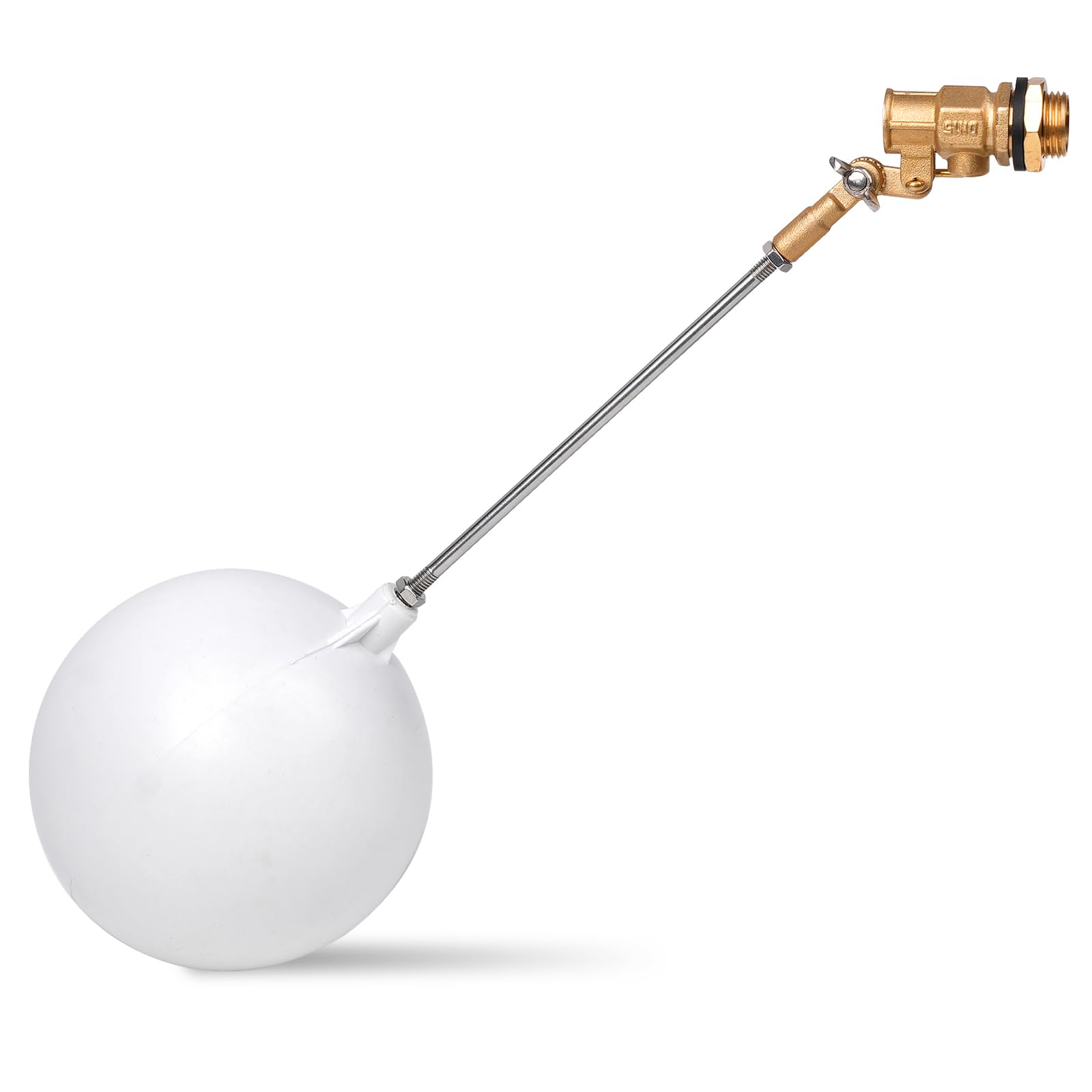 Photo 1 of 1/2 Inch Float Valve,Brass Valve Plastic Water Float Valve with Adjustable Arm for Water Tank,Automatic Waterer,Fountain,Pool,Aquariums,Hydroponics,and Reservoirs (white, Large)